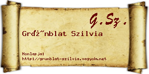 Grünblat Szilvia névjegykártya