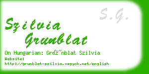 szilvia grunblat business card